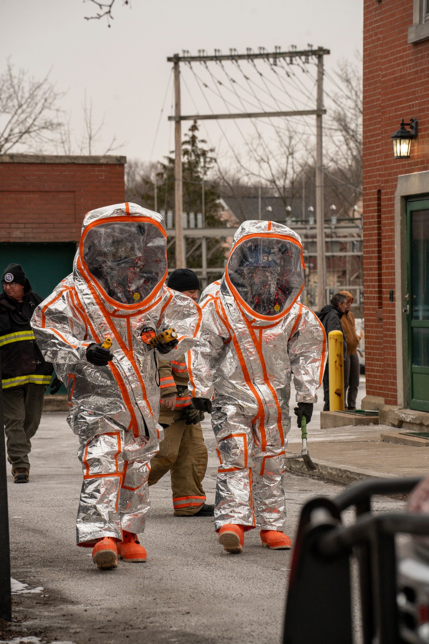 Syracuse Fire Department Hazmat team in action in Skaneateles. Photographed by Evan Whitney.