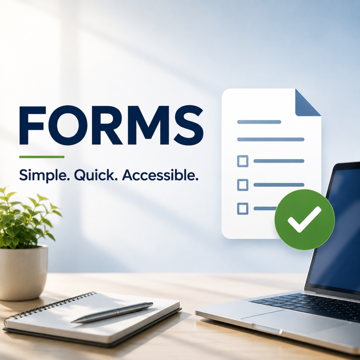 laptop with webpage for forms open