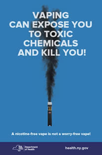 Vaping Can Expose You To Toxic Chemicals And Kill You! A nicotine-free vape is not a worry-free vape! NYS Department of Health health.ny.gov