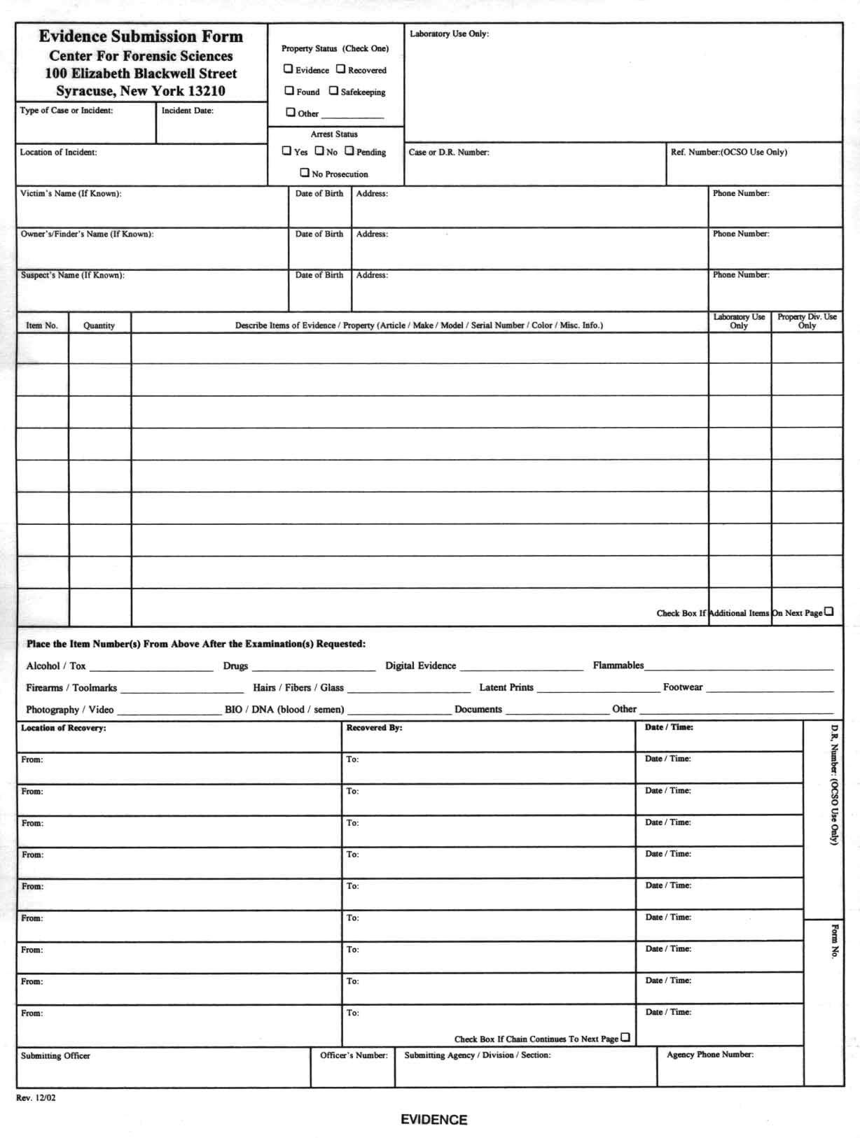 Submit Evidence Evidence Collection & Submission Manual – How to Submit Evidence - Health