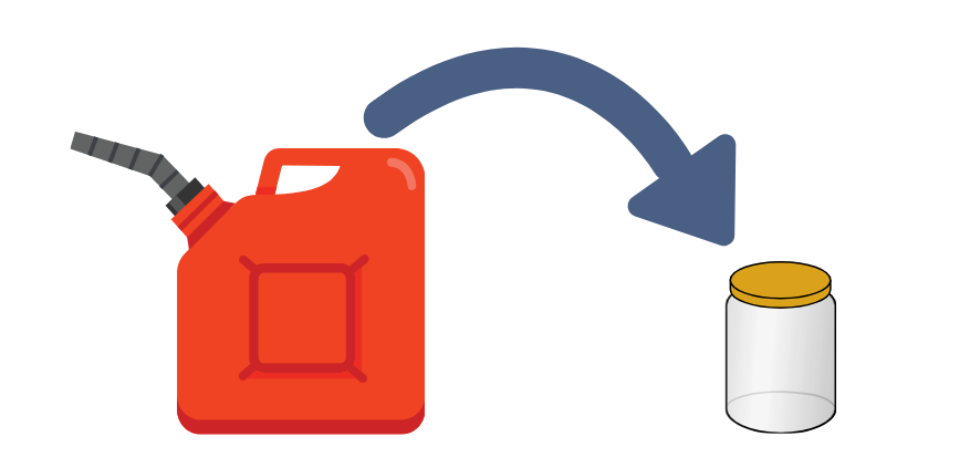 Gas sample to smaller container picture