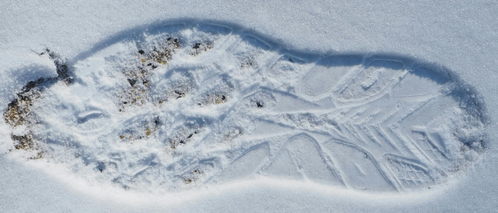 Footprint in snow image