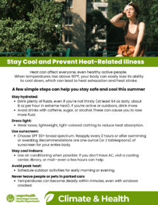 Tips for staying cool in summer's heat and preventing heat-related illnesses.