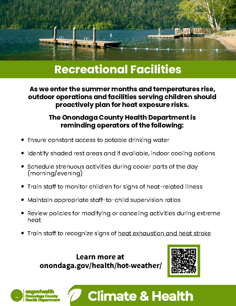 Tips for managing extreme heat at recreational facilities