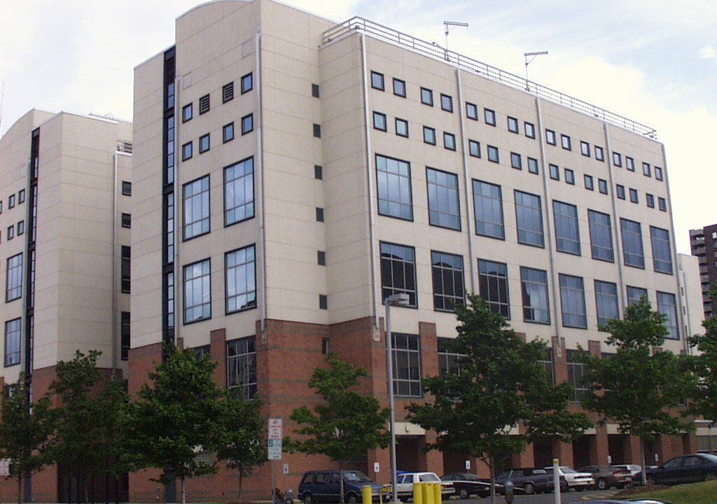 The Justice center building from the outside