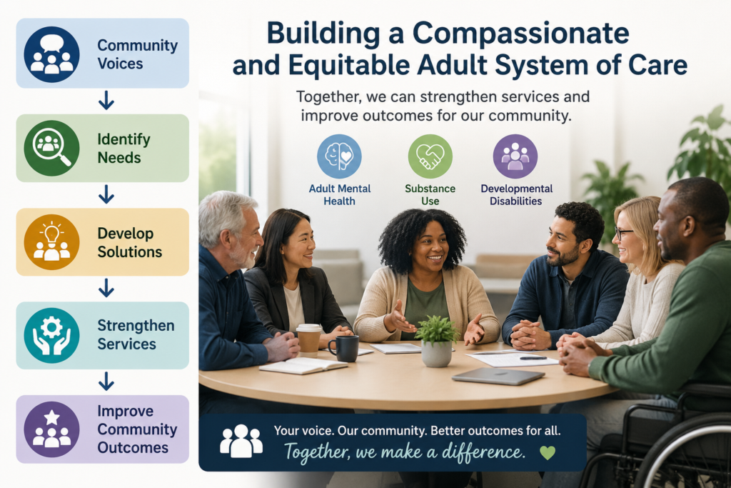 Incorporating Community Voices to identify needs, develop solutions, strengthen services, and improve community outcomes.