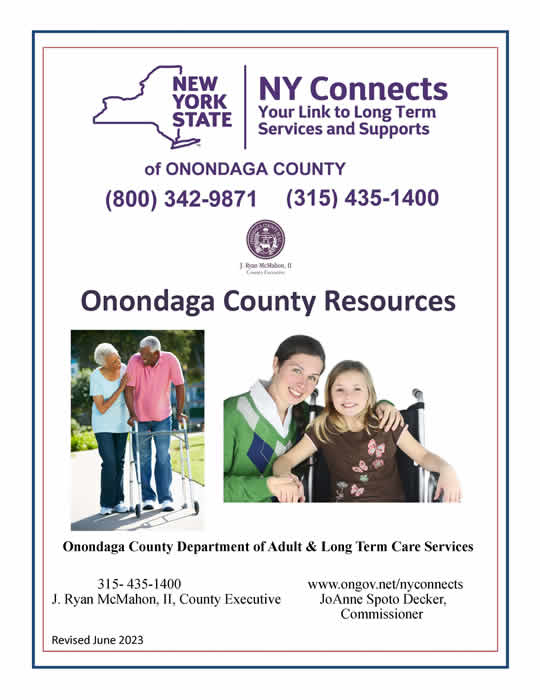 Cover of the NY Connects of Onondaga Resource Guide